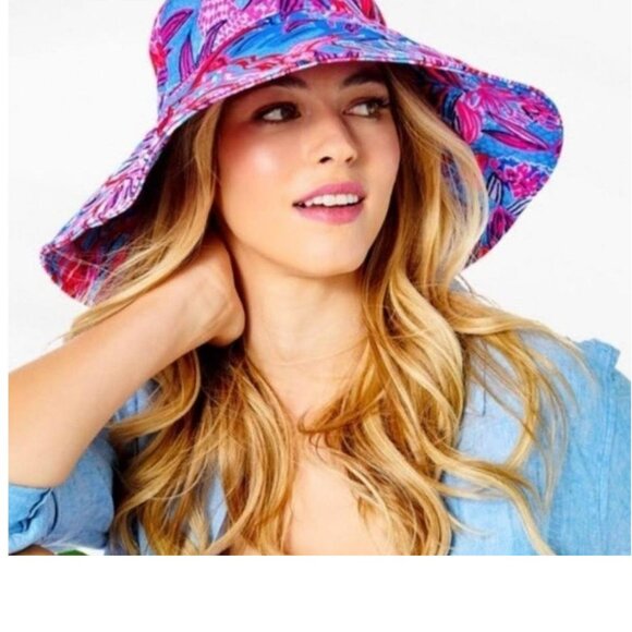 Lilly Pulitzer Ruby Red Wild Times Sun Hat NEW - Picture 4 of 4